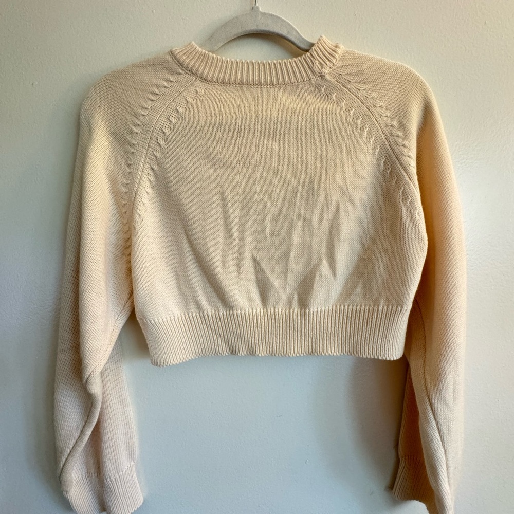 Open Back Cream Women's Sweater